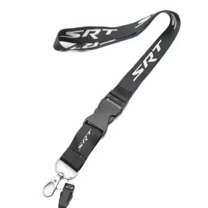 SRT Lanyard Neck Straps for Dodge Challenger Charger Durango Jeep Grand Cherokee Chrysler 300 SRT Hellcat - Black Keychain