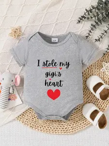 Newborn Summer Short Sleeve Triangle Onesie, Unisex Baby Soft Skin-Friendly Jumpsuit, Cute My Gigi Theme, Fitted Style