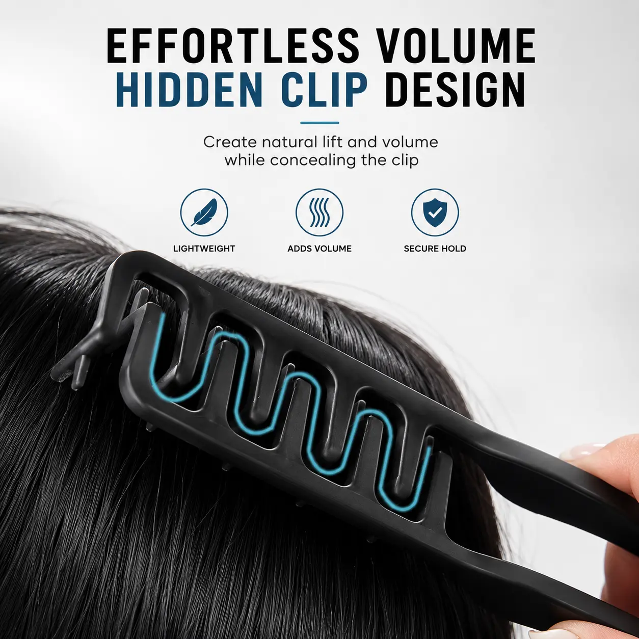 Volumizing Hair Comb Z-Shaped Root Lifter, Invisible Fluffy Styling Hair Clip, Detangling Texture Brush for Instant Volume homeessentials