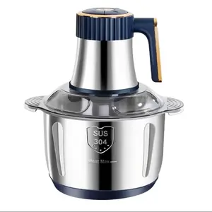 5L Electric Meat Grinding Tool, Stainless Steel Food Chopper, Household Kitchen Appliances for Vegetables, Onions, Garlic, Peppers, Salads, Fruits, Dough.