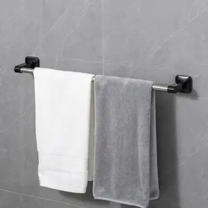 Adhesive Bathroom Towel Bar Wall Mount Towel Rack | No Drill | Rustproof Steel