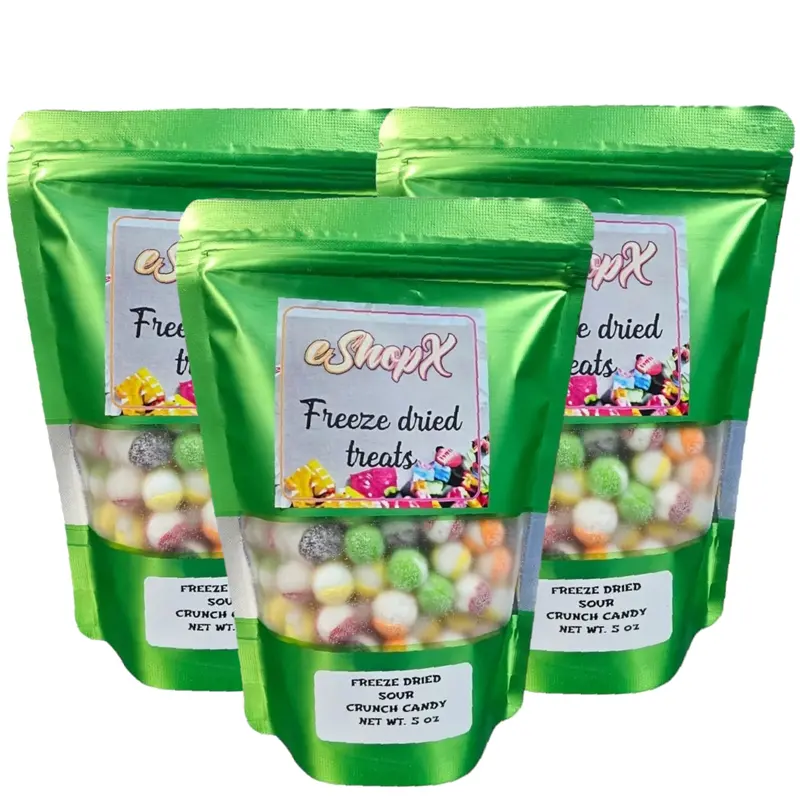 3 pack Sour Crunch Freeze Dried Candy ! 15 oz candy ( 5 oz bags ) Trio pack sour candy