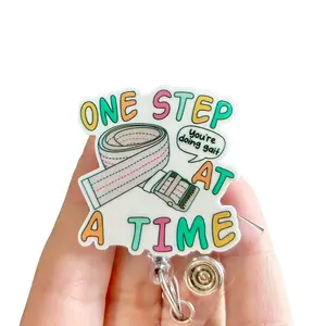 Glitter My Badge You’re doing gait Physical Therapy badge reel for nurse and hospital workers. Badge clip Badge pull - Retractable swivel clip with a 360 rotation. Great gift for coworker.