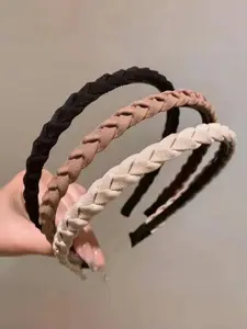Women's Elegant Braided Textured Design Hair Hoop, Trendy Minimalist Hair Hoop, Chic All-match Hair Accessories for Hairstyle Decor, Braided Headband