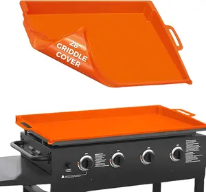 Griddle Cover Mat for 28" Blackstone Grill Durable Full Protection Orange Food-Grade Material Easy to Clean Compact Design with Handles Reusable GrillAccessories BBQEssentials