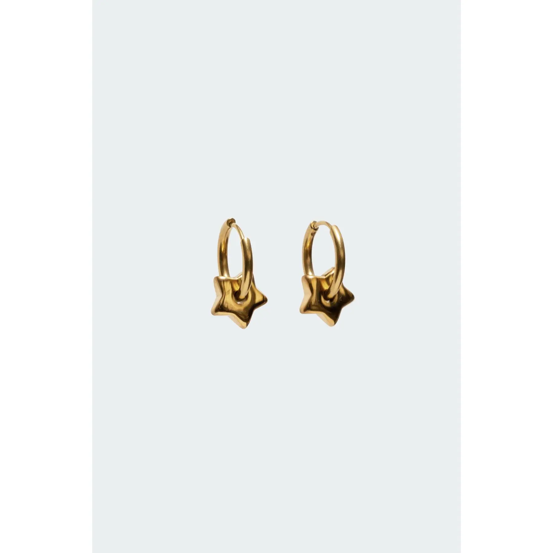 Star Charm Hoop Earrings