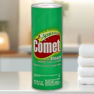 Comet with Bleach Cleanser 21oz - Scratch-Free Cleanser, with Bleach, 21oz, for Multi-Surface, Lemon Fresh Scent