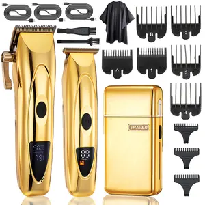 Professional Hair Clippers for Men T-Blade Trimmer Electric Shavers Razor Set, Cordless Barber Clippers and Beard Trimmer for Hair Cutting Rechargeable Mens Grooming Kit, Christmas‘s Gifts for Men