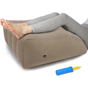 Inflatable Portable Leg Elevation Wedge Pillow for Sleeping, Improves Circulation and Reduces Swelling, Suitable for Recovery & Pregnant Use, Camel