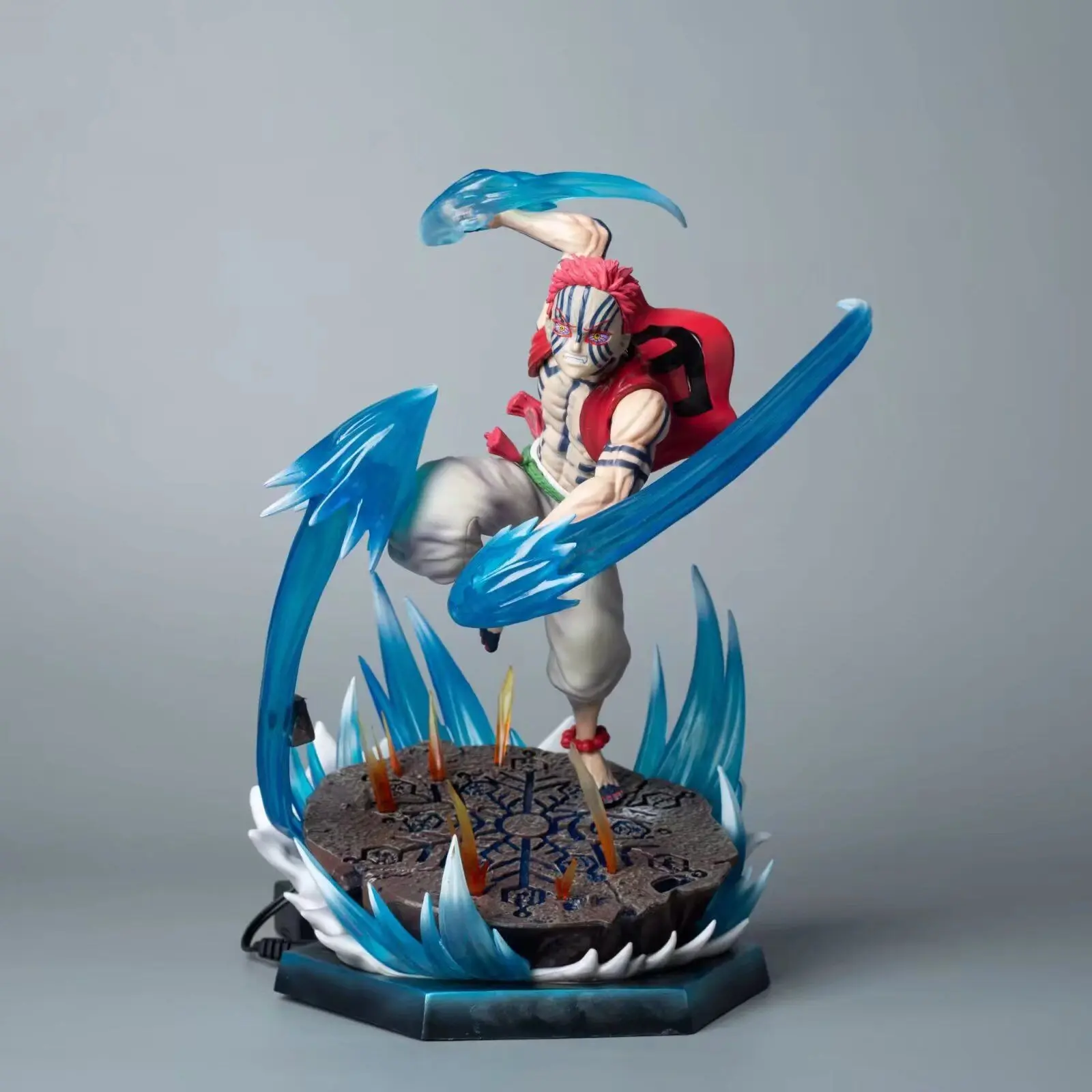 Demon Slayer Gk Upper String Three Figure, Illuminated Statue Model, Anime Collectible Figurine, Anime Action Figure, Simple Carving Yahaba, Anime Figures, Figurine Collectibles