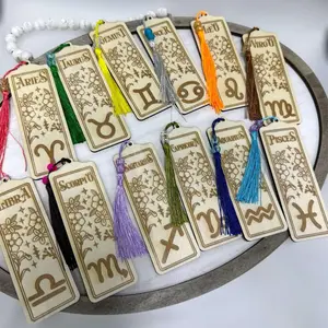 Floral Zodiac Wooden Bookmarks Handmade Bookish Place Holder