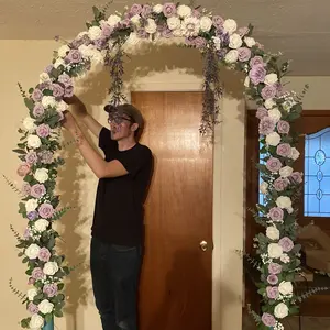 Set of 2 Gold Metal Wedding Arch Stand, Arched Backdrop Frame for Wedding Ceremony,Outdoor Indoor Birthday Party,Anniversary,Graduation Decoration