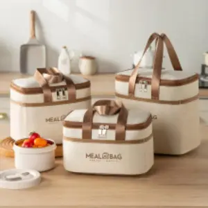 Large Insulated Lunch Bag, Leakproof and Dual Compartment Lunch Cooler Box for Women Adult and Men