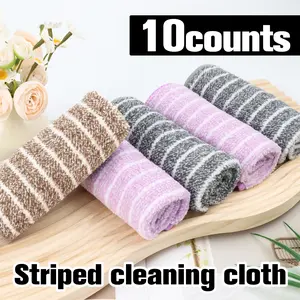 10 Counts Kitchen Dishes Rags, Absorbent dishcloths, together with lint - free, non - greasy household cleaning cloths, are excellent for wiping tabletops,random color