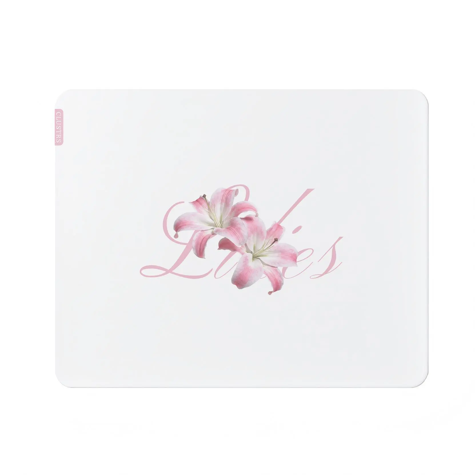 CLUSTRS White Lilies Glass Mouse Pad - Floral Gaming Mouse Pad with Micro-Etched Surface, Ultra-Smooth Glide, Low-Friction Control, 3 Sizes Available
