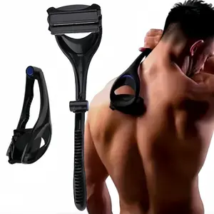 Foldable Back Hair Remover, 1 Count Portable Body Hair Shaver with 2 Layers Blades Design, Body Hair Trimming, Ergonomic Handle Body Hair Razor, Body Hair High Quality Trimmer for Men