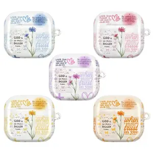 Inspirational Bible Verse Case for AirPods,AirPods Pro 1/2/3 - Faith & Floral Aesthetic Protective Cover - Meaningful Religious Gifts