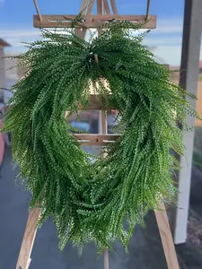 🌿 Oval Button Beaded Greenery Wreath Base 26 inches