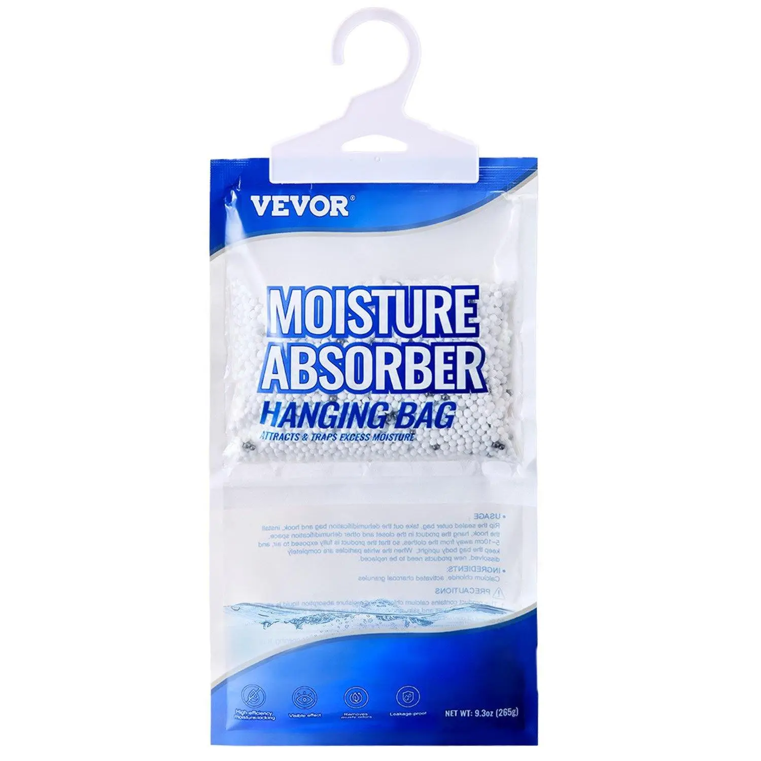 Vevor Moisture Absorbers Packets,  Fragrance Free 10 Pack, Humidity Packs, Dessicant Packets, Hanging Closet Dehumidifier Bags, Dehumidifier for Bathroom 9.3OZ