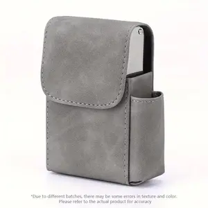 Vintage Leather Cigarette Case, Practical Retro Design, Includes Lighter Holder, Belt Hanging Bag, Ideal for Smoking Accessories