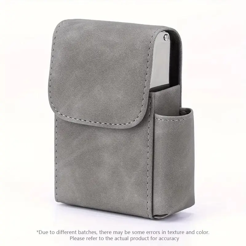 Vintage Leather Cigarette Case, Practical Retro Design, Includes Lighter Holder, Belt Hanging Bag, Ideal for Smoking Accessories