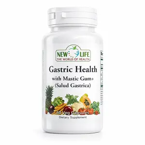 New Life Gastric Health Supplement - Slippery Elm Bark, Mastic Gum Powder, 60 Veg Capsules - All Natural, Daily Dietary, Vegetarian Supplement, Natural Gut Booster, Digestive Aid