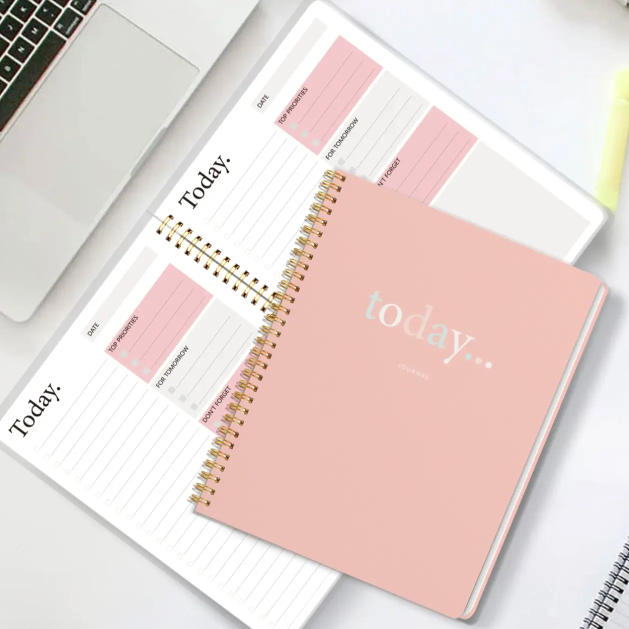B5 Daily Goals Notebook, Undated Daily Planner, To Do List Planner, Spiral Binding Notebook, Minimalist Design Planner Notebook