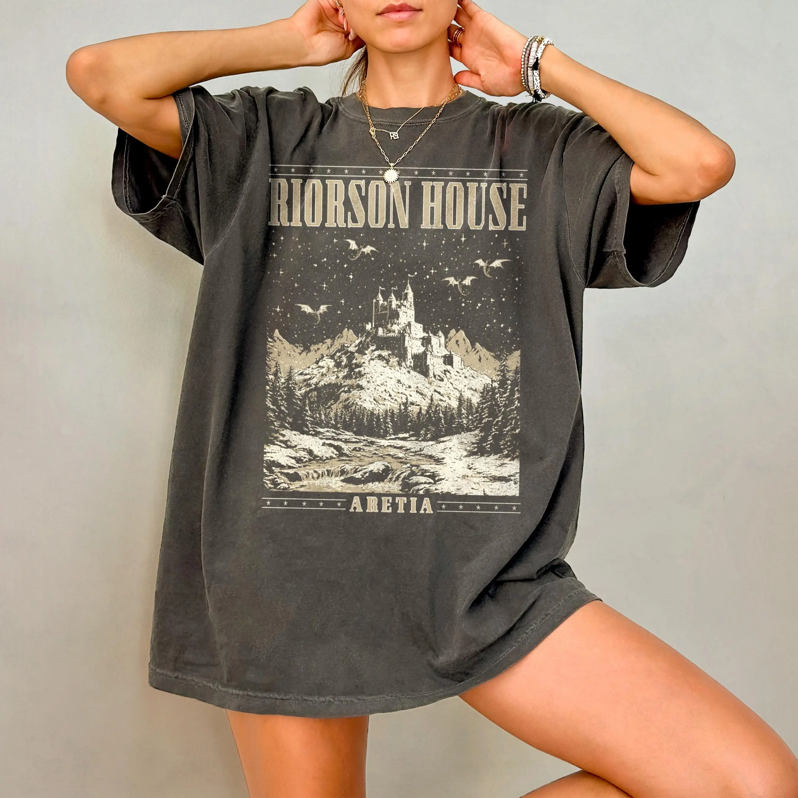 Comfort Colors Riorson House Shirt, Aretia Castle Dragons Fourth Wing Graphic Tee, Xaden Riorson Bookish T-Shirt, Fantasy Reader Gift