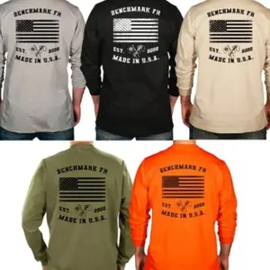 #Benchmark FR Flagship USA Flame Resistant Shirt Sweatshirt, Mens Pullover Printed Shirt, Menswear Graphic Hoodie, Unisex Tshirt YB3