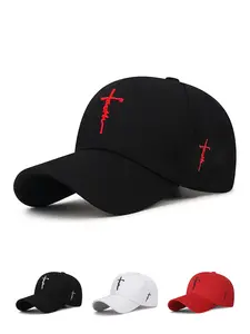 Personalized Wave Cross Embroidered Baseball Cap, High Quality Hat, Casual Style for All Seasons, Fitted Design Ideal for Outdoor Activities