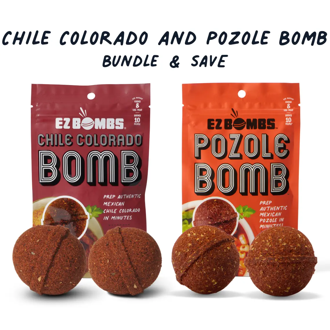 Chile Colorado and Pozole Bombs Bundle by EZ Bombs - Seasoning Spice Bomb Flavor for Authentic Mexican Dishes - Traditional