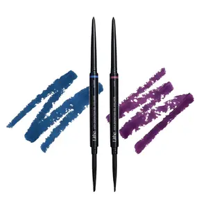 LITHE BEAUTY Smudge-Proof Gel Eyeliner Set, Long Wear Retractable Eyeliner with Ultra Thin Tip & Angled Brush, High Definition Vegan Makeup Duo in Shades Blueprint and Galaxy