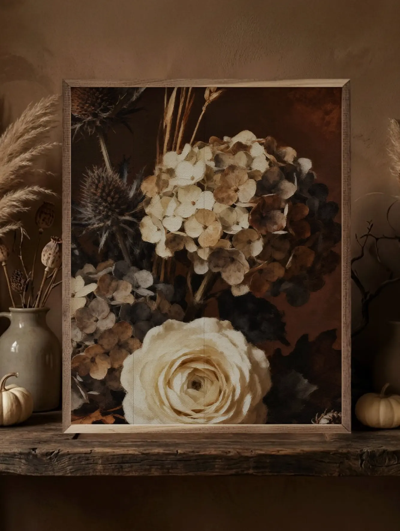 8" X 10" Brown Fall Flower Bouquet
