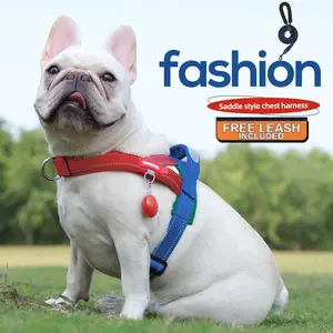 Lumipet Saddle Style No Pull Dog Harness, Reflective Vest with Top Handle & Adjustable Straps, Breathable Mesh Soft Padded Escape Proof Dog Harness for Small Medium Large Dogs, Outdoor Daily Walking Dog Accessories，Dog harness