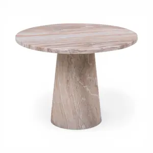 Contemporary Marble Pedestal Side Table