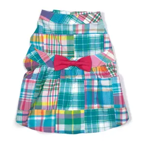 The Worthy Dog Turq Multi Patch Madras Dress