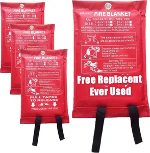Fire Blanket for Home and Kitchen, 40" x 40", 4 Pack, Emergency Fire Blanket