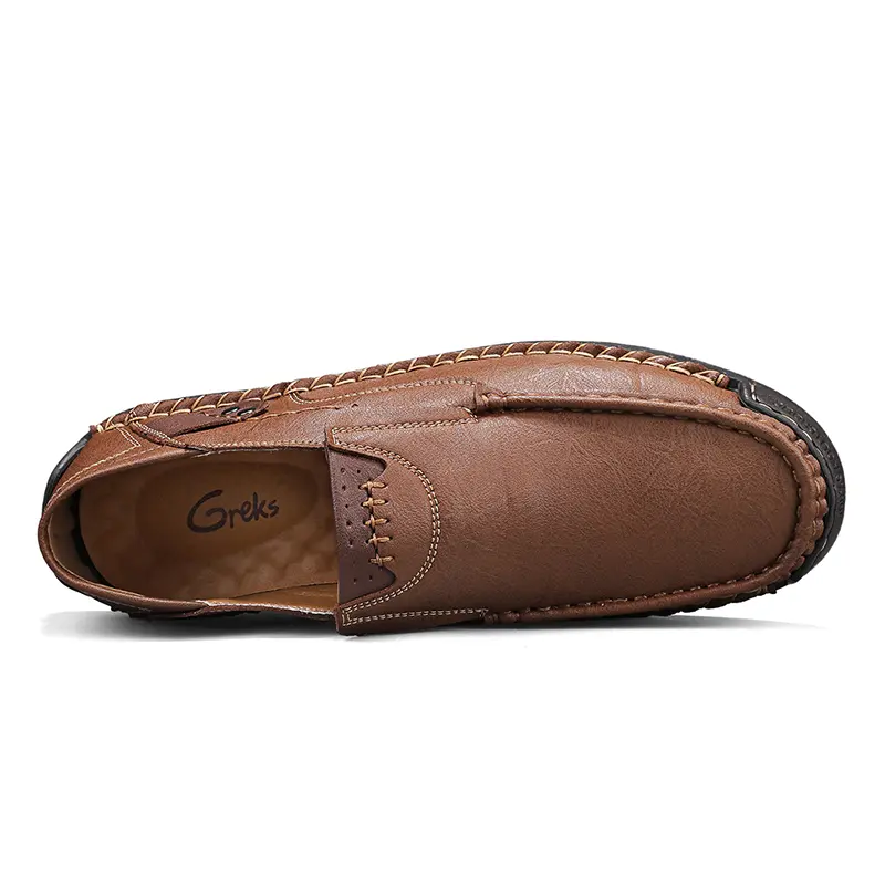 GREKS Men's Casual Lightweight Loafers Slip-On Dress Shoes Driving Moccasin  Walking Shoes Light-Brown - TikTok Shop