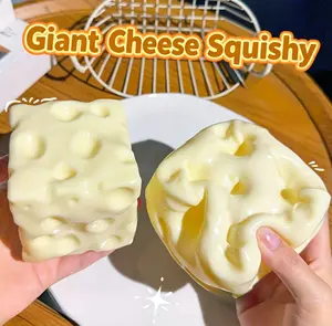 Soft Milk Scented Cheese Squishy Toy, Ultra Thin TPR Squeeze Ball, Coconut Oil Stress Relief Sensory Fidget Toy, Flour Filled Relaxing Play Toy, Viral TikTok Toy for Kids & Adults