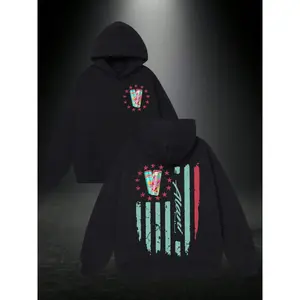 Alani American Flag - Inspired Energy Drink Hoodie - Sweatshirt, Women's Graphic Sweatshirt, Cute Fall Outfit, Casual Streetwear Gift, Gift For Women, Gift For Girl Friend, Full Size, Full Color Comfy Cotton