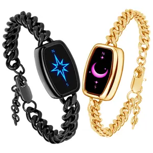 PNMNBW Long Distance Touch Bracelets for Couples, Vibration & Light up | Long Distance Couples Bracelets Relationship Gifts for Girlfriend Wireless Pairing Jewelry Xmas Gifts