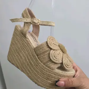Erika High-Heel Sandals, 12 cm Heel Height Wedge