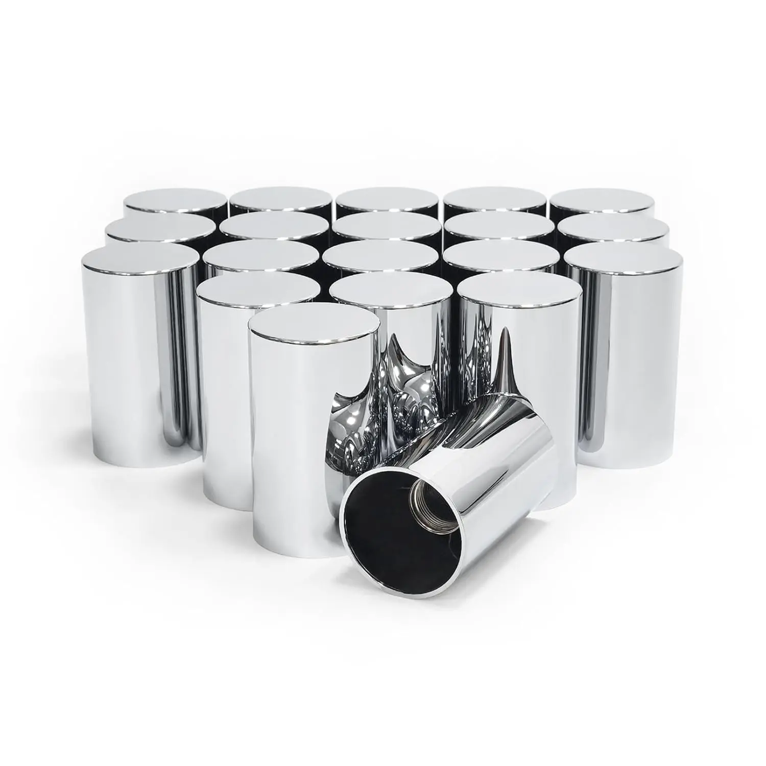 20PCS Chrome ABS Thread-On Cylinder Lug Nut Covers, 33mm Truck Accessories Wheel Covers for Semi Trucks