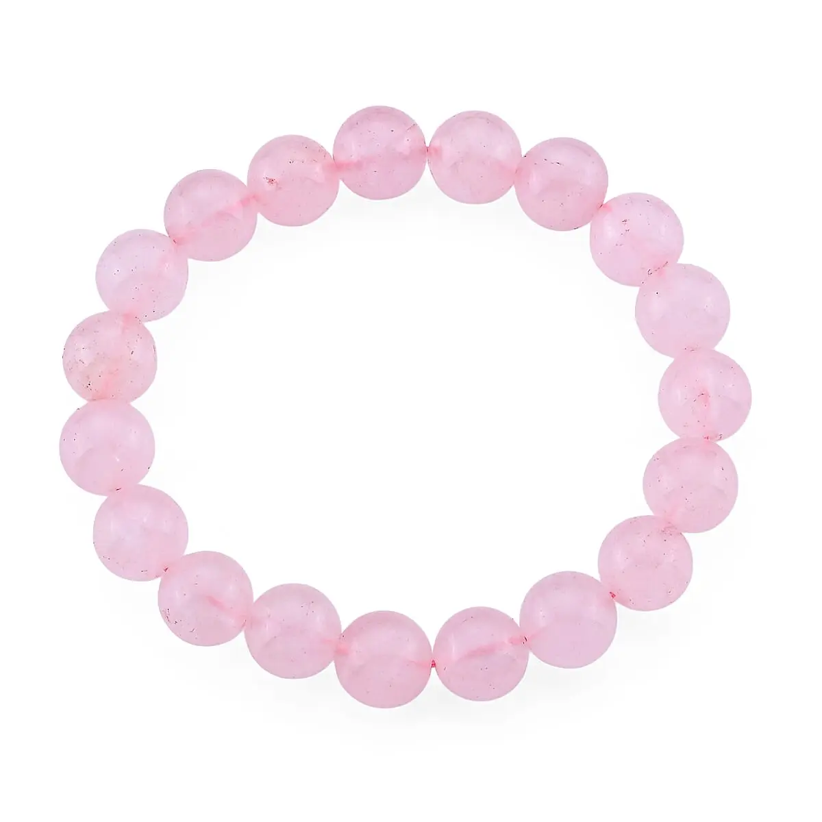 Rose Quartz Beaded Stretch Bracelet 128.00 ctw