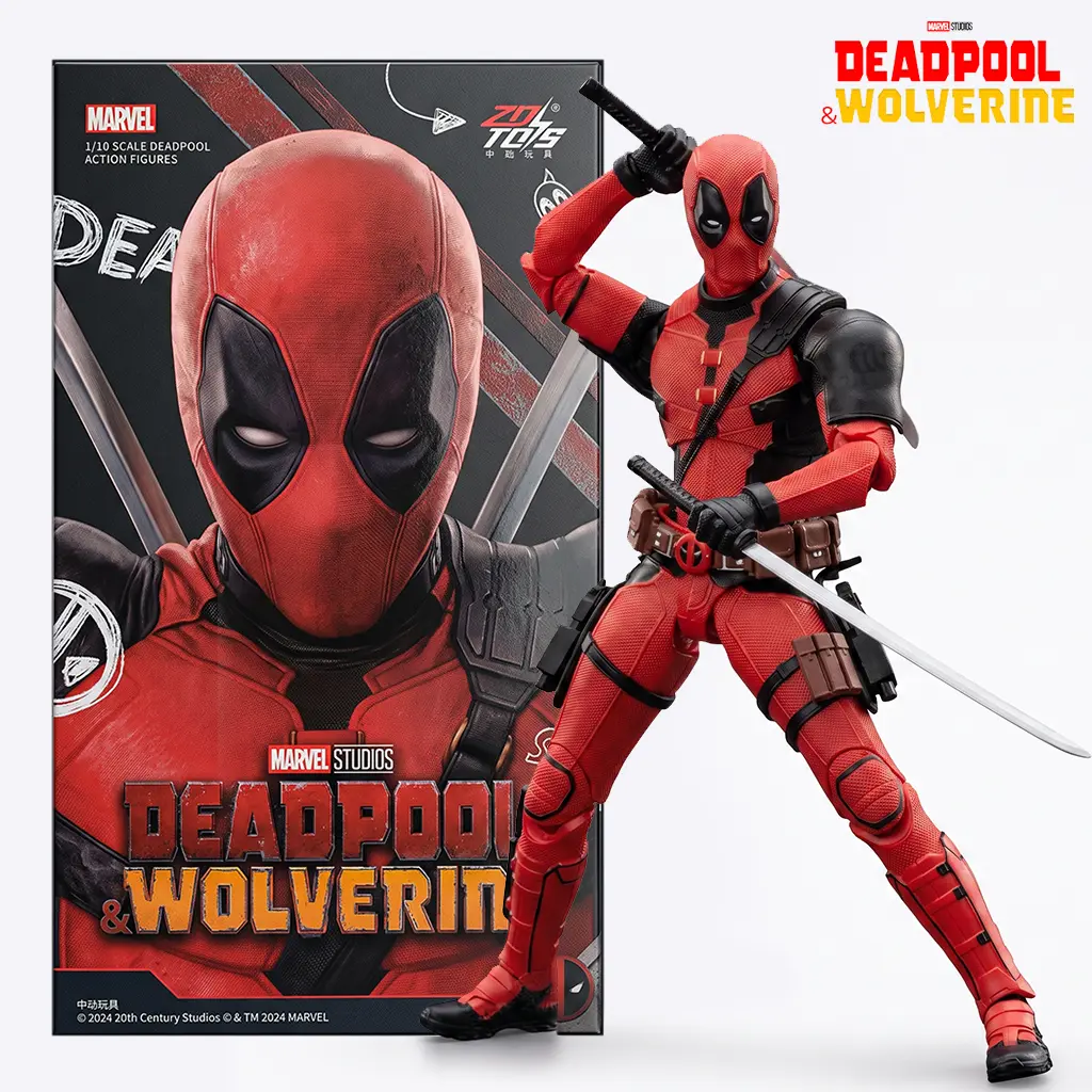 Marvel Deadpool Action Figure or Wolverine Action Figure, 1/10-Scale Poseable Collectible Inspired by Deadpool & Wolverine, Gift for Fans