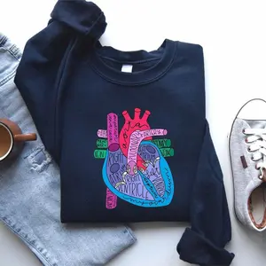 Anatomical Heart Sweatshirt, Colorful Human Heart Diagram Shirt, Medical Nurse Doctor Gift, Science Art Top