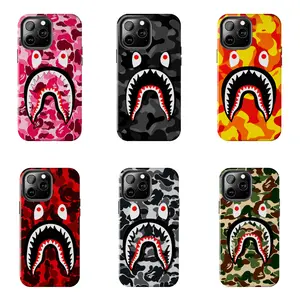 Camouflage BAPE Ape Head Shark Jaw Phone Case for iPhone 17-7 Pro Max Plus & Samsung Galaxy S26-S21 Ultra Plus - Streetwear Camo Aesthetic Cover unisex