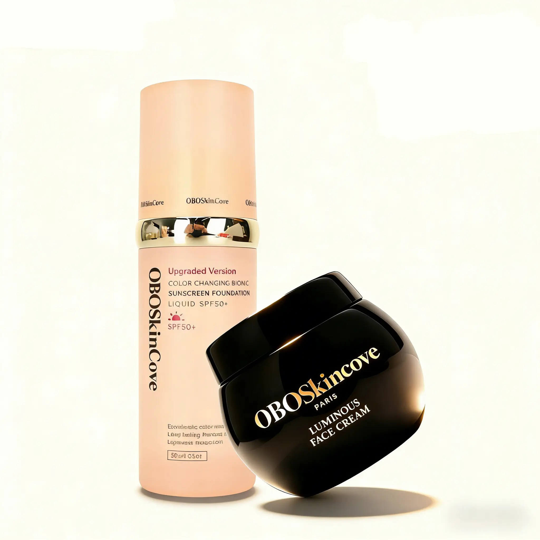 OBOSkincove Prep & Perfect Duo Kit, 4-in-1 SPF50+ Sunscreen Foundation & Concealer plus 30g Velvet Face Cream with Luxury Essences for All Skin Types, Cosmetics Kit, Facial Makeup Set, Daily Makeup Kit