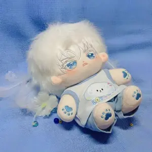 20cm Japan Anime JK Satoru Gojo Kawaii Cosplay Cotton Doll Body Ears With Skeleton Soft Plushie Toy Figures Fans Collection Gift