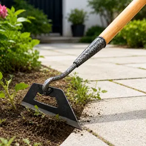 Vaseeka Manganese Steel Gardening Hoe—featuring an openwork design, riveted construction, and a rust-resistant coating—ideal for weeding, turning soil, aerating soil, and digging trenches in vegetable patches, gardens, farms, and backyards.